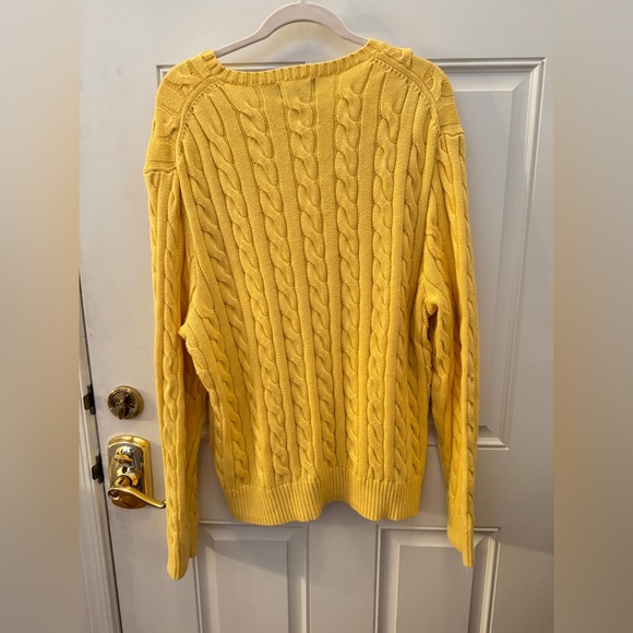 Polo Ralph Lauren Yellow Cable Knit Sweater size XL - Picture 10 of 10